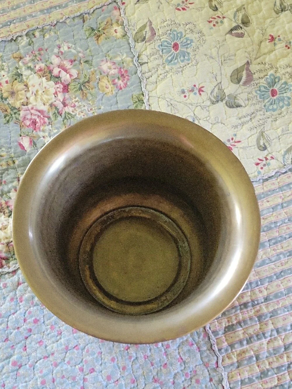 Vintage 1970s Brass Butterfly Squat Pot Planter Made in India Planter
